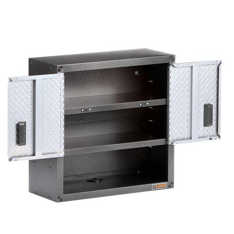 steel 2-shelf wall mounted garage cabinet in black|wall mounted garage cabinets clearance.